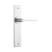 Iver Como Door Lever Handle on Chamfered Backplate Brushed Chrome