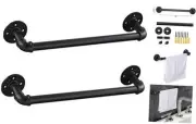 2 Pack 18 Inch Industrial Pipe Towel Bar, Bathroom Hardware Towel Bar