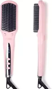 TYMO Ionic Hair Straightener Brush with 16 Temps, 25s Heat-up Pink