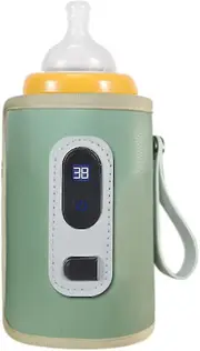Generic Portable Baby Bottle Warmer With Indicator, Baby Bottle Warmer Insulated Bag, Constant Temperature Travel Baby Bottle Warmer Green