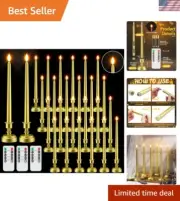 24 Pack Flameless Taper Candles with Remote Control and Timer Flickering LED ...