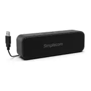Simplecom UM228 Portable USB Stereo Soundbar Speaker Plug and Play with Volume C