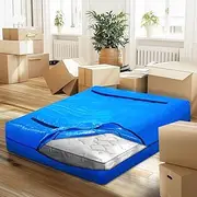 MOBI Mattress Bags for Moving and Storage, Mattress Cover with 8 Heavy Duty Handles and Strong Zipper Closure, Moving Supplies & Moving Bag, Navy, Double Size - 192x142x38CM