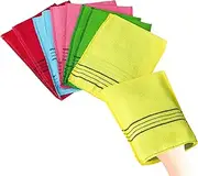obmwang 10 Pieces Korean Exfoliating Mitts, Asian Exfoliating Bath Washcloth Body Exfoliating Scrub Towel for Women Men Shower Bathing Exfoliating (5 Colors)