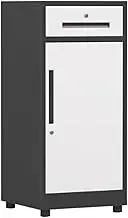 1 Drawer Lock File Cabinet with Door Storage, Black Office Cabinet with Lock for Home Office