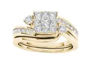 10k Yellow Gold 0.75 Ct Diamond Solitaire Engagement Ring Size 8 Bridal set