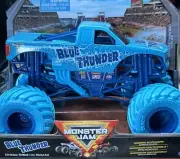 NEW 2024 SPIN MASTER MONSTER JAM 1:24 BLUE THUNDER SERIES 22 REAL TRUCKS