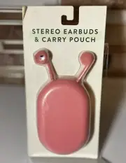 Vivitar Wired Stereo Earbud Headphones & Carry Pouch Pink