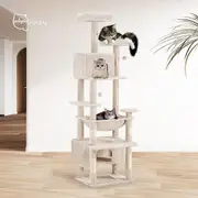 Petzly Cat Tree Tower Scratching Post Scratcher Condo House Bed 180cm Beige