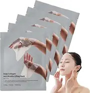 Deep Collagen Anti-Wrinkle Lifting Overnight Mask Facial sheet masks with low molecular weight collagen for lifting, firming, and moisturizing 5 Packs (5 Packs)