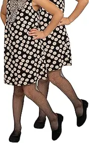 [looksy] 2 Pairs of Fishnet Tights for Girls Fashionable Kids Mesh Tights with Diamond Pattern Many Colours Comfortable Small Mesh Ballet Halloween Dance Children's School