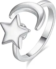 INFUSEU Funny Spinning Fidget Rings for Women Girls Anti Anxiety Stress Worry, Adjustable Size