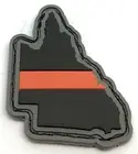 QLD Thin Red Line, Fire Rubber / PVC Patch, State, Hook Rear