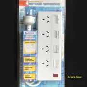 POWER Strip 4 Sockets individually Switched & Overload Protection - NEW