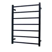 Radiant STR01 Square Bar Heated Towel Rail - 600 x 800mm - Matte Black - Stainless Steel- Bottom Left/Top Right Wiring