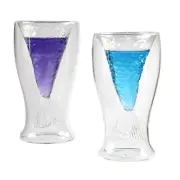 G Francis Mermaid Tail Drinking Glasses - 2pk 80mL Stemless Wine Glasses Set