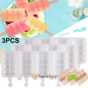 3xFrozen Popsicle Mold Ice Cream Pop Maker Freezer Tray Fruit with Sticks Summer