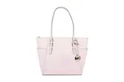 NNEKG Charlotte Large Top Zip Saffiano Leather Tote Bag (Powder Blush)