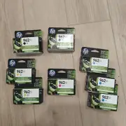 8x HP 962XL Black/Cyan/Mag/Yellow Ink Cartridges GENUINE SEALED *Expired 2022*