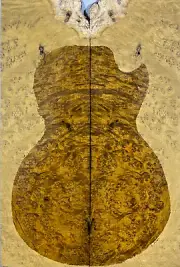 5A Electric Guitar Top Worm-hole Golden Phoebe Wood Burl Set Luthier Supply