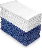 Simpli-Magic 79332 Cotton Hand Towels, Blue/White, 10 Pack 16"x27", Blue/White