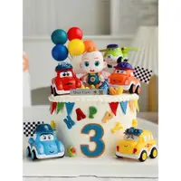 在飛比找ETMall東森購物網優惠-兒童男孩蛋糕裝飾擺件小汽車回力車超級寶貝jojo寶寶生日裝扮