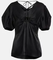 [Stella McCartney] Stella McCartney V-neck top AU 2 black