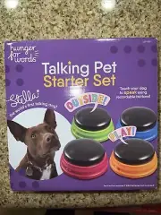 Hunger for Words Talking Pet Starter Set, Recordable Buttons for Dogs, Talkin...