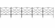 Folding Iron Border Garden Fence -Decorative & Concise Design 24" x 24" 5 Panels