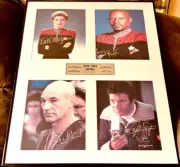 William Shatner Patrick Stewart +2 signed Star Trek Captains 8x10 framed ltd 200