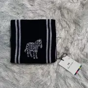 Paul Smith Black And White Zebra Wool-Cashmere Scarf