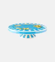 [Dolce & Gabbana Casa] Dolce & Gabbana Casa Taormina striped ceramic cake stand