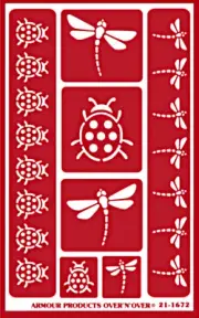 Ladybugs Dragonfly Pattern Insect Art Glass Etching Stencil Reusable Armour Etch