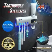 AU Toothbrush Holder with UV Steriliser Automatic Toothpaste Dispenser Squeezers