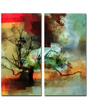 Ready2HangArt Abstract Landscape I 2pc Wrapped Canvas Wall Art by Tristan Scott