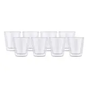 8pc Maxwell & Williams Blend Double Wall Conical 200ml Glass Cup Set - Clear