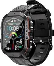 Seiconer Military Tactical Smartwatch Teenager boy Men,Bluetooth Call, Waterproof Fitness Tracker,Pedometer Stopwatch Heart Rate Blood Pressure SpO2 Sleep Monitor,Compatible Android iPhone (Orange)