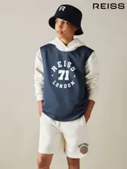 Reiss Navy/Optic White Wilt Junior Airtex Reversible Vest (B58257) | $50