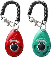 HoAoOo Pet Training Clicker with Wrist Strap - Dog Training Clickers (New Red + Bluegreen)