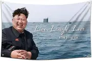 Fvieon Kim Jong Un Live,Laugh,Love Flag,3x5 Feet Banner,Funny Poster UV Resistance Fading & Durable Man Cave Wall Flag with 4 Brass Grommets for College Dorm Room Decor