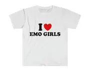Funny Meme TShirt, I Heart / Love Emo Girls Joke Tee, Gift Shirt