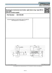 VDI40, turning tool holder, right hand, long, Type B5, 1", 223.100.250