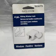 4 Gatehouse Aluminum Sliding Window Locks - White - 0235773 K5