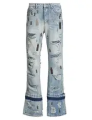 $800 WHO DECIDES WAR MRDR BRVDO Amplified Gnarly jeans Sky Blue sz 34 NWT