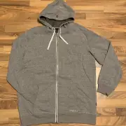 New O'Neill Men's XXL Fleece Full Zip Hooded Line Up Jacket, Gray
