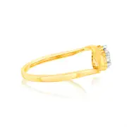 Diamond Pear Cluster Ring with 7 Round Brilliant Diamonds in 9ct Yellow Gold, M