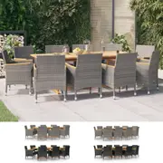 Garden Dining Set with Cushions Outdoor Patio Set Black/Grey 11/9 Piece vidaXL
