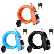 Safe Coiling Chain Lock Bicycles Lock with 2 Key, Cycling Bikes Foldable Lock