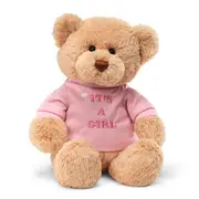 GUND - It's a Girl (Pink T-Shirt) Message Bear - Soft Toy Teddy Bear, 1 year+