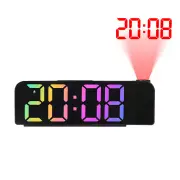 Versatile Colorful LED Digital Alarm Clock with 180 Degree Projection Adjustable Brightness /Indoor Temperature Dual Pow